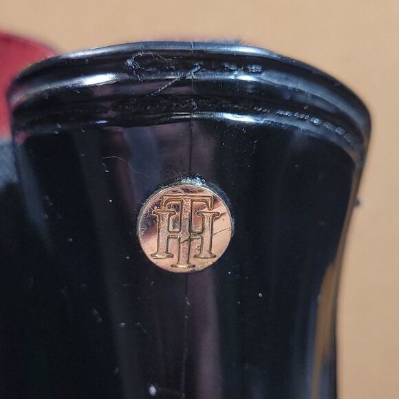 Rare Tommy Hilfiger Wing Tip Black Rain Boots- Size 9 - Picture 5 of 9